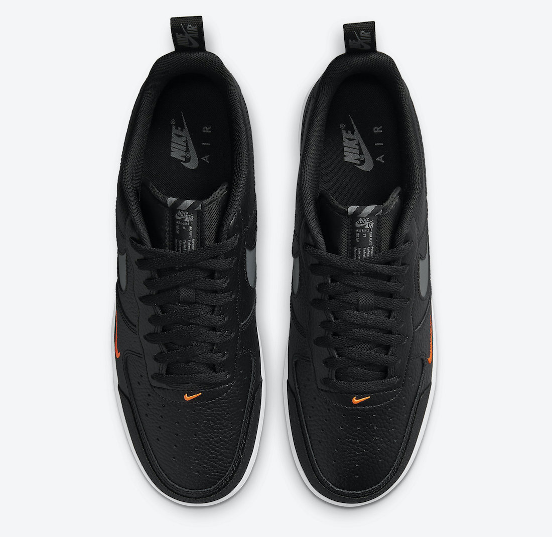 Nike Air Force 1 07 LV8 Black Orange White DJ6887-001 Release Date