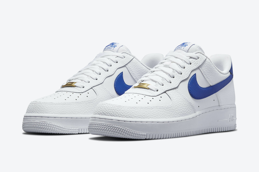 white and royal blue nikes