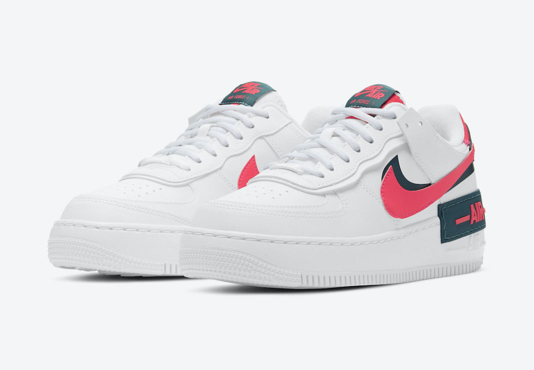 Nike Air Force 1 Shadow Solar Red Dark Teal Green DB3902-100 Release Date