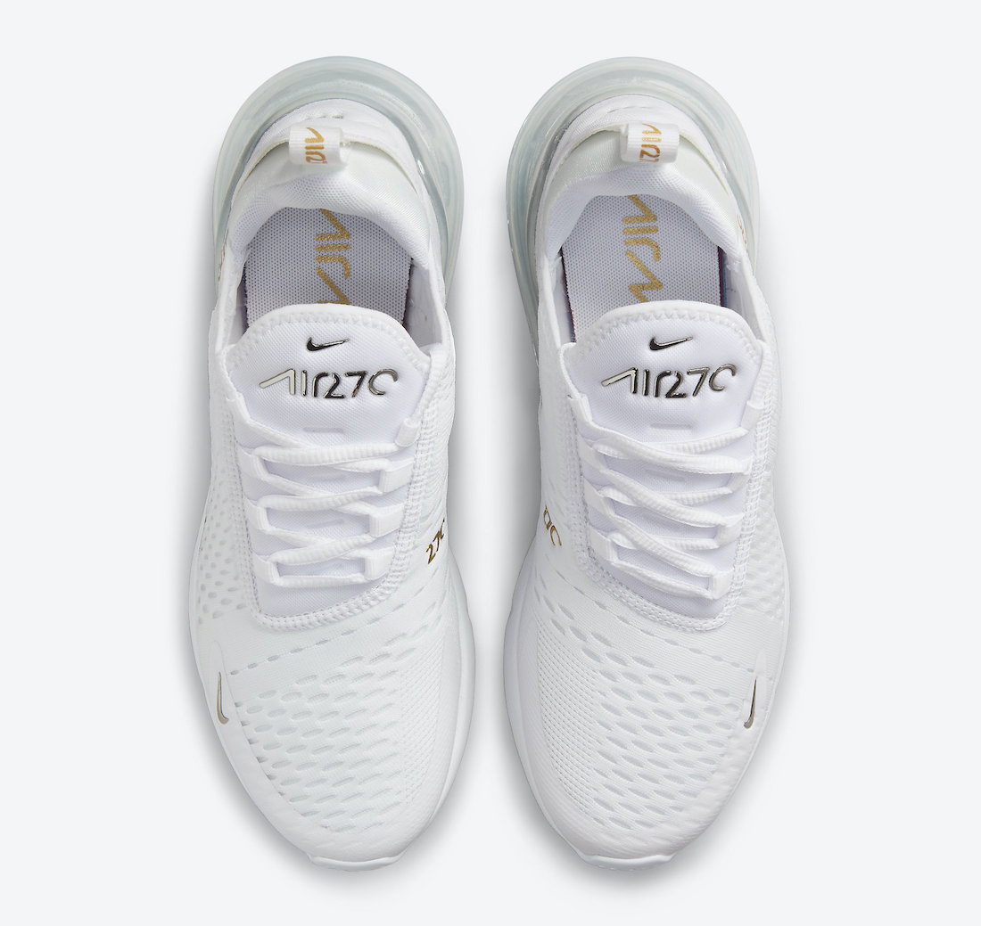 Nike Air Max 270 White Metallic Silver Gold DJ5136-001 Release Date
