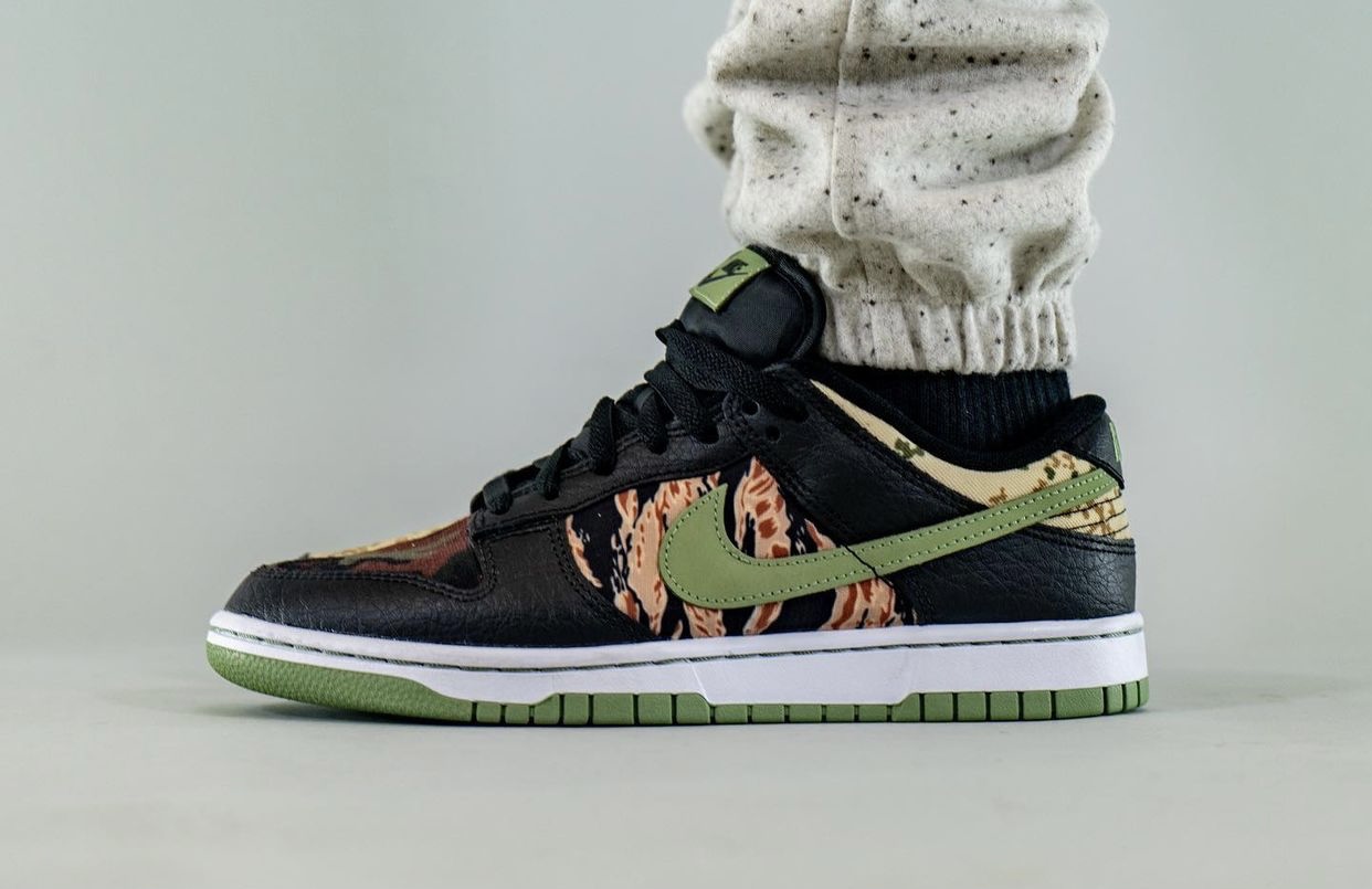 Nike Dunk Low Camo DH0957 001 Release Date On Feet