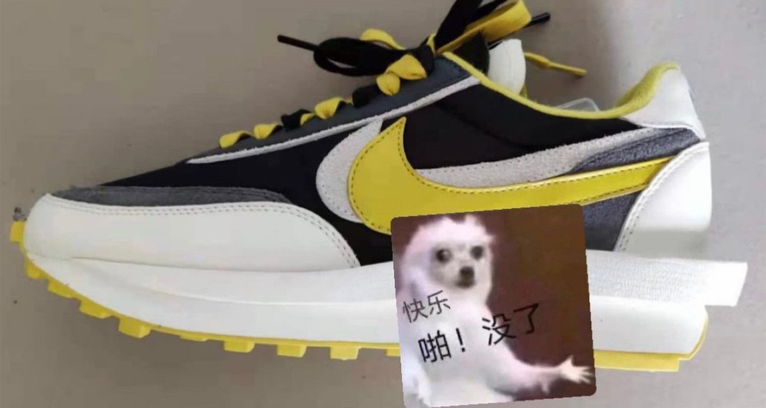 Sacai Nike LDWaffle Black White Yellow Release Date - SBD