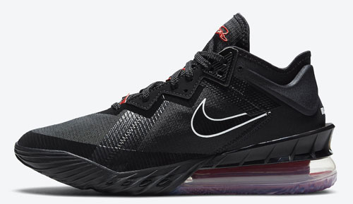 nike lebron 18 low black university red official release dates 2021