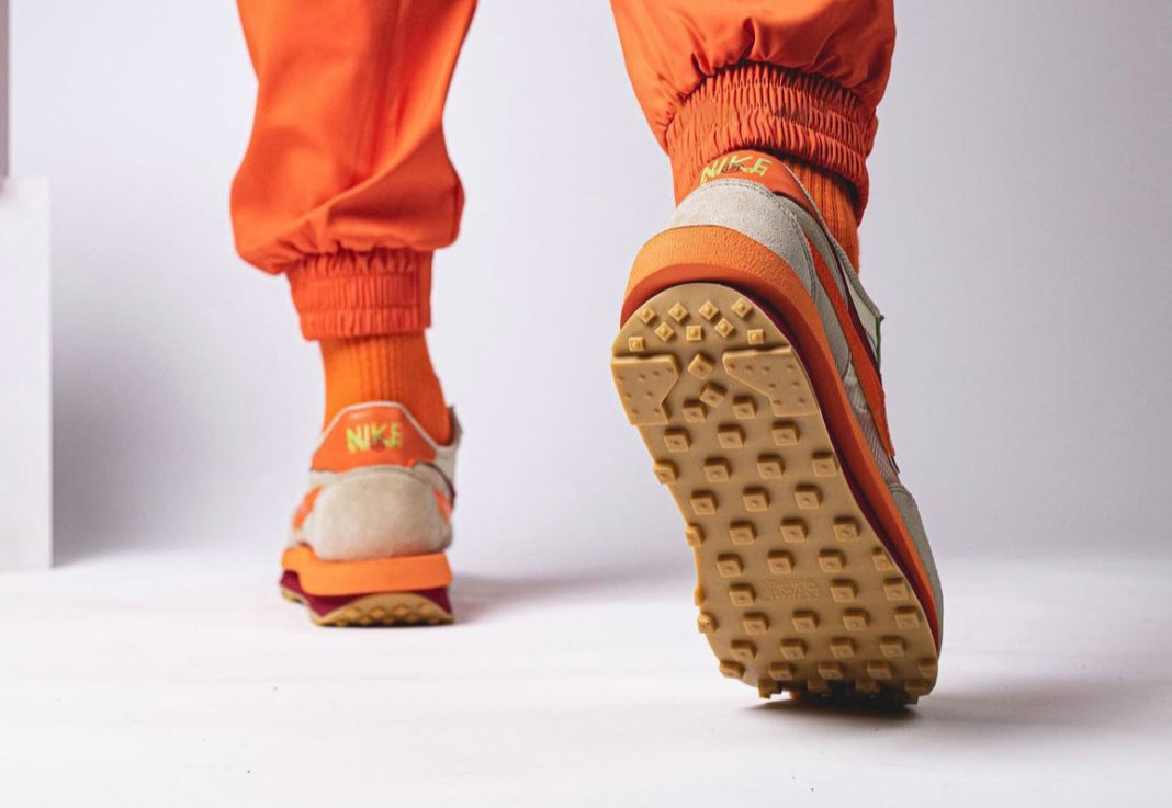 sacai clot waffle on feet