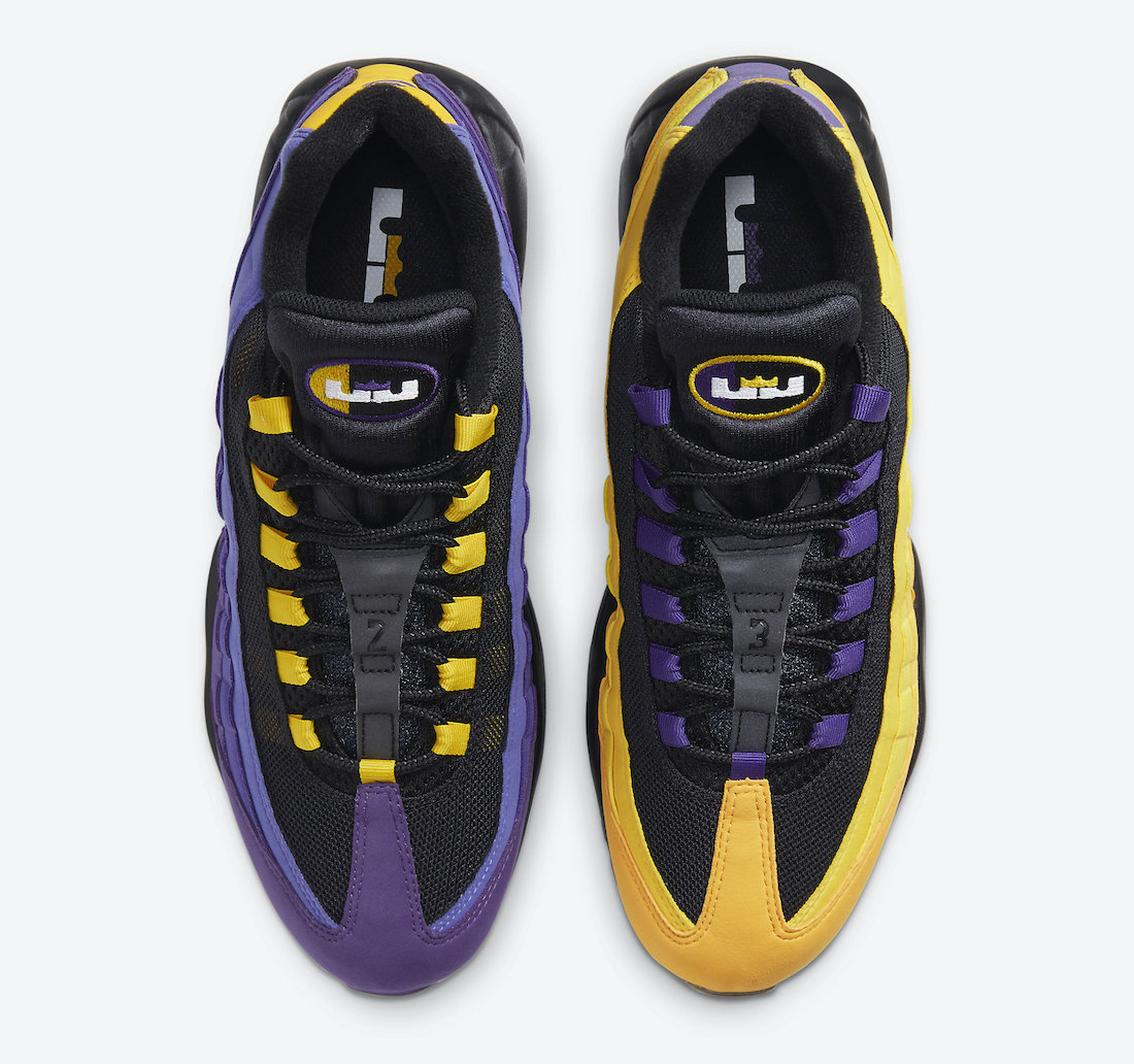 Nike LeBron Air Max 95 Home Team Lakers CZ3624-001 Release Date - SBD