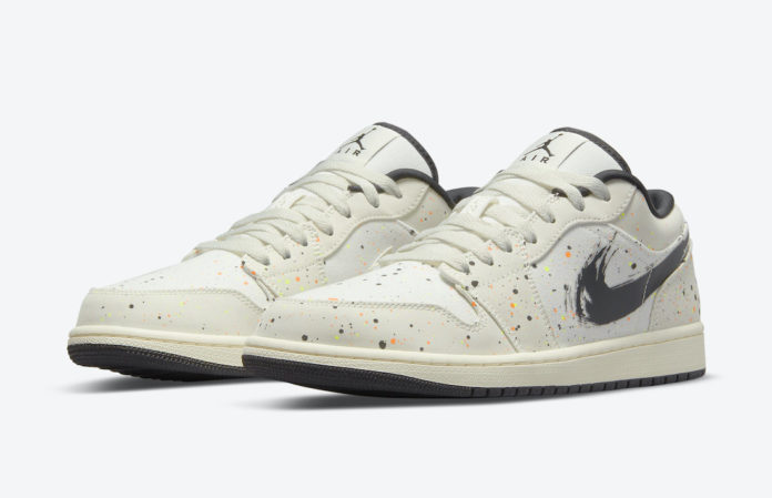Air Jordan 1 Low Paint Splatter Brushstroke Swoosh DM3528-100 Release Date