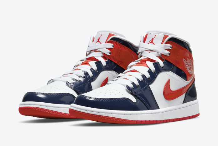 Air Jordan 1 Mid Patent Leather White Navy Orange DJ5984-400 Release Date-4 Air Jordan 1 Mid Patent Leather White Navy Orange DJ5984-400 Release Date