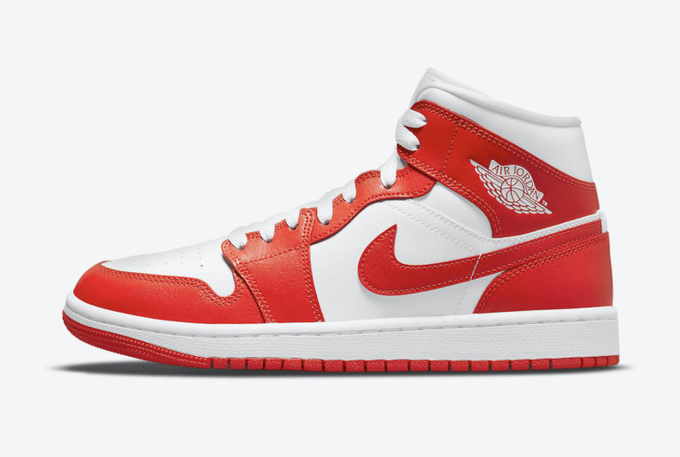 wmns air jordan 1 mid habanero red