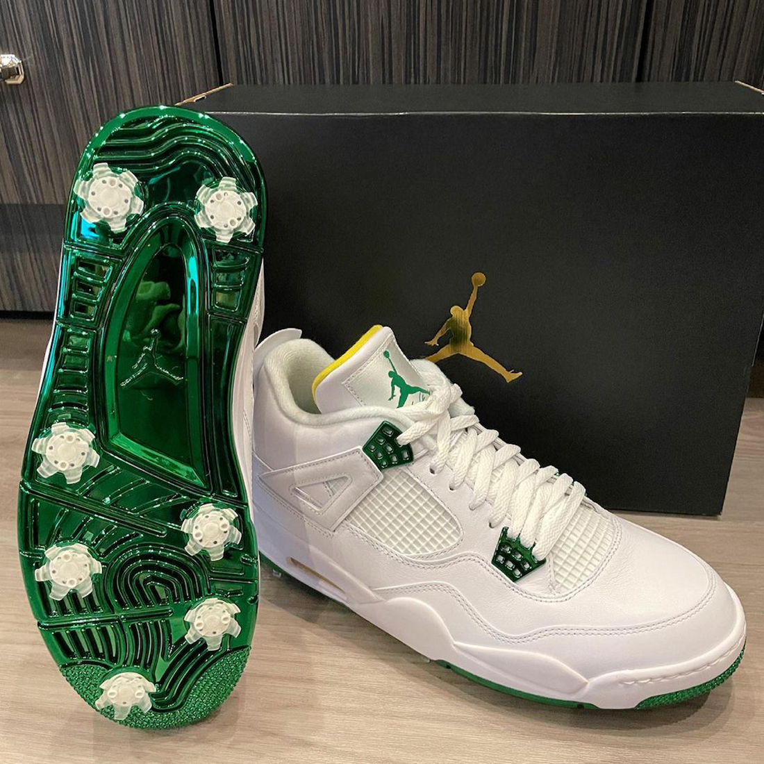 air jordan 4 golf green metallic