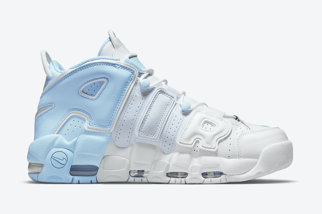 nike uptempo blue and white
