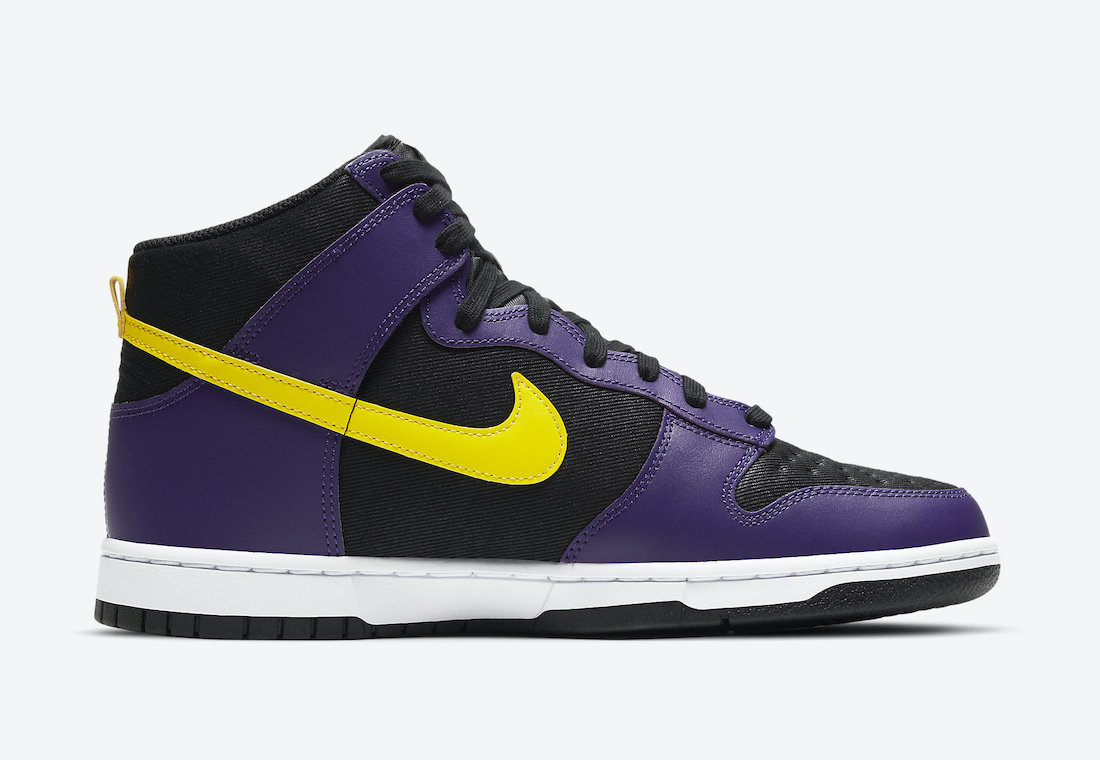 Nike Dunk High EMB Lakers DH0642-001 Release Date