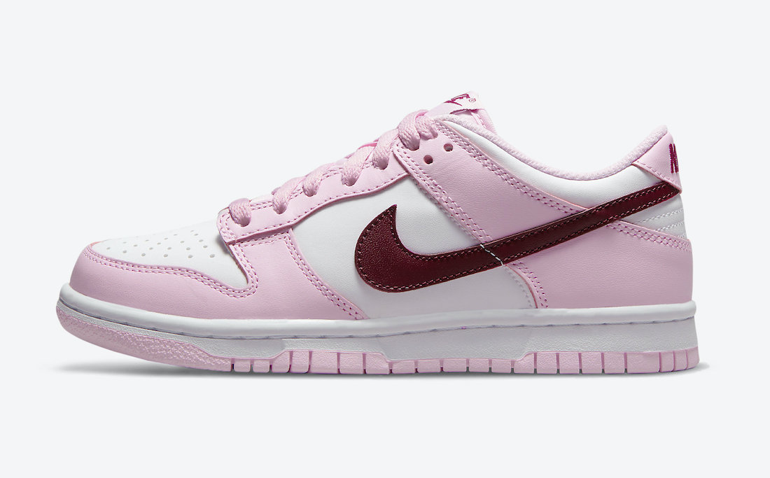 Nike Dunk Low GS White Pink Red CW1590-601 Release Date