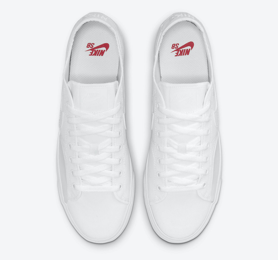 Nike SB BLZR Court Triple White CV1658-102 Release Date