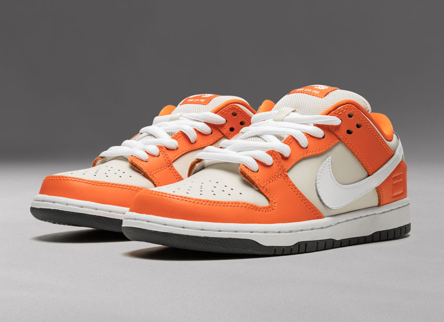 orange and white nike sb dunk low