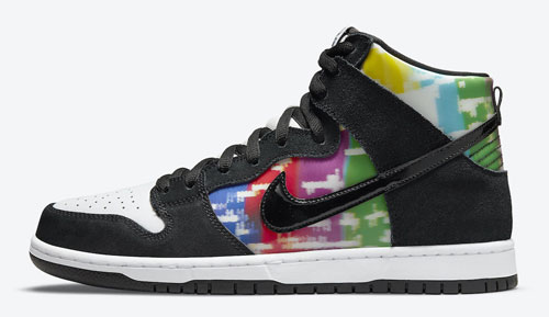 Nike SB dunk high TV signal color bars official release dates 2021