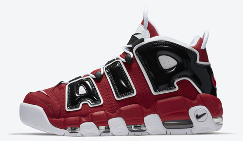 nike air more uptempo bulls black varsity red official release dates 2021