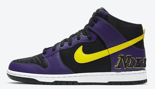 nike dunk high EMB lakers official release dates 2021