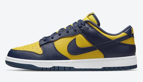 nike dunk low michigan official release dates 2021