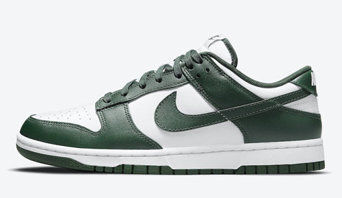 nike dunk low team green official release dates 2021