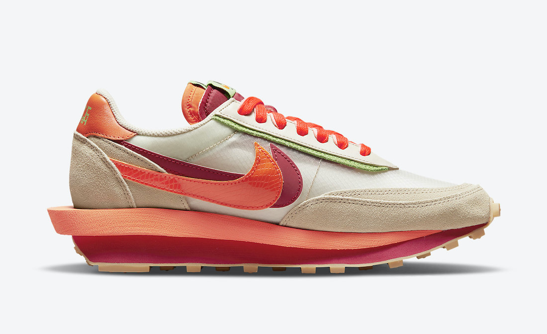 Clot Sacai Nike LDWaffle Orange Blaze DH1347 100 Release Date 2