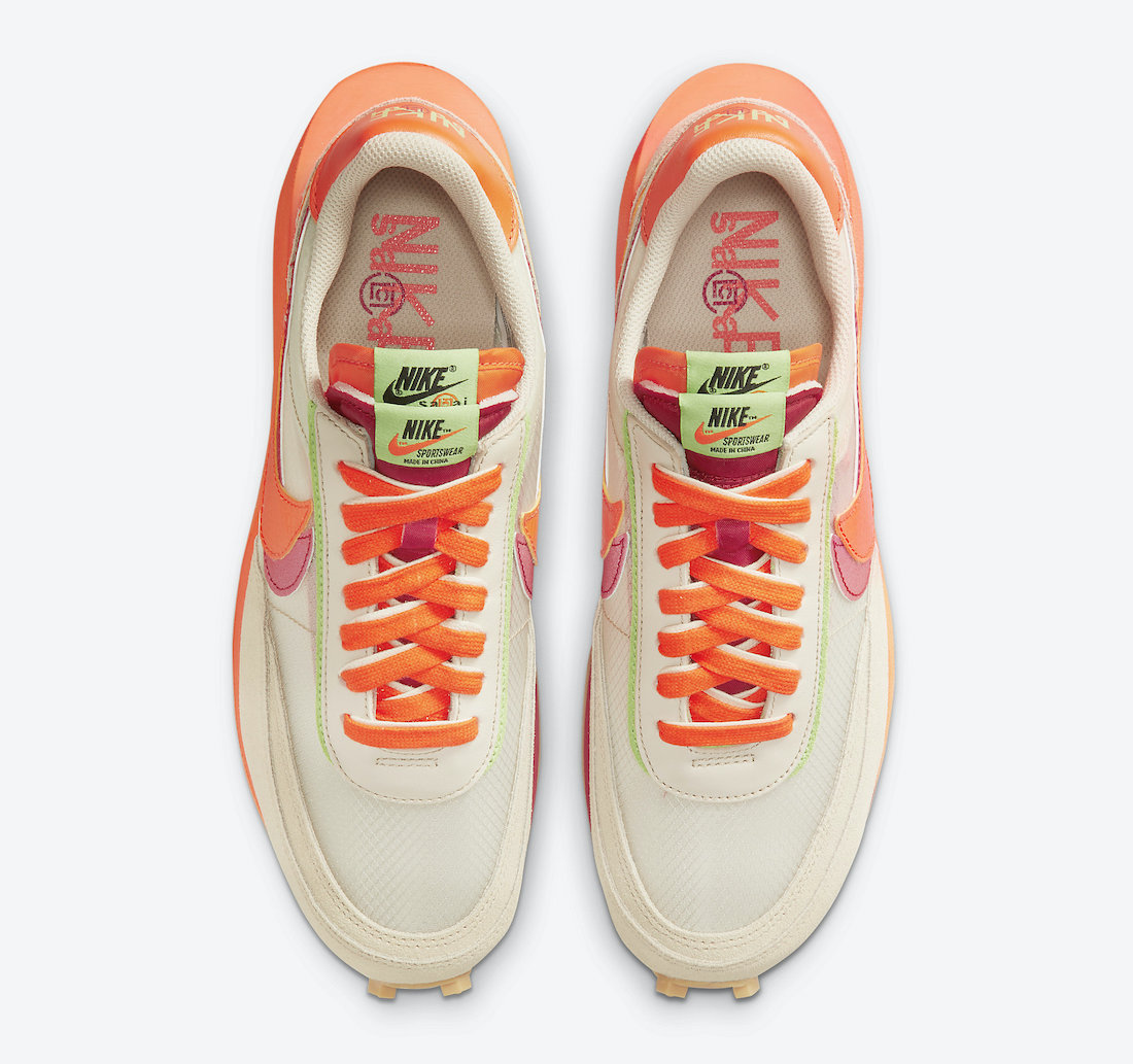 Clot Sacai Nike LDWaffle Orange Blaze DH1347-100 Release Date