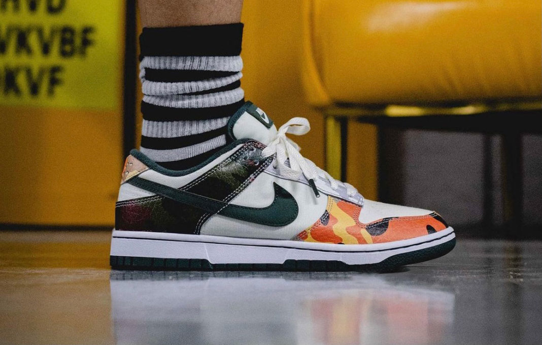 nike dunk low sail multi camo mens stores