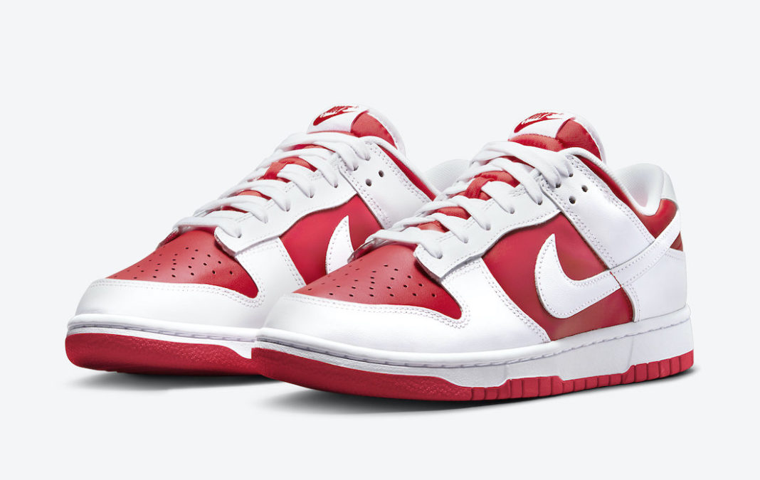 white university red dunk low