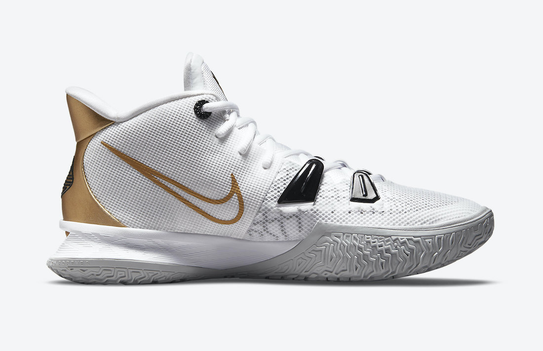 Nike Kyrie 7 White Black Gold CQ9326-101 Release Date - SBD