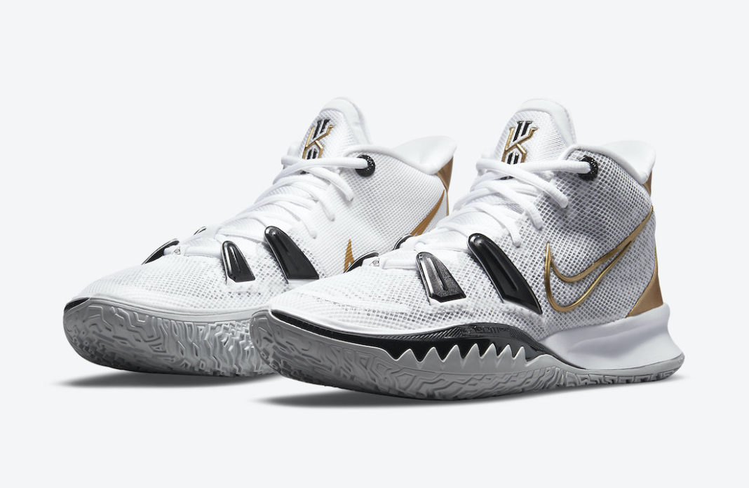 Nike Kyrie 7 White Black Gold CQ9326-101 Release Date