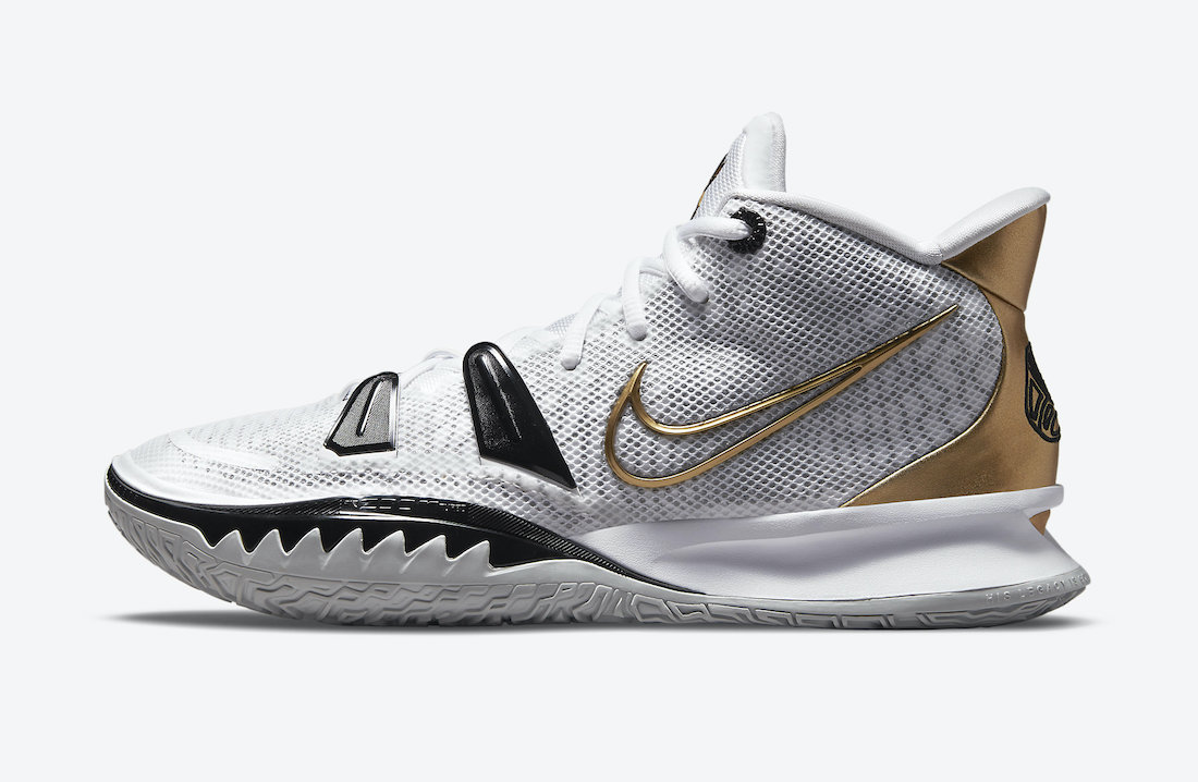 Nike Kyrie 7 White Black Gold CQ9326-101 Release Date