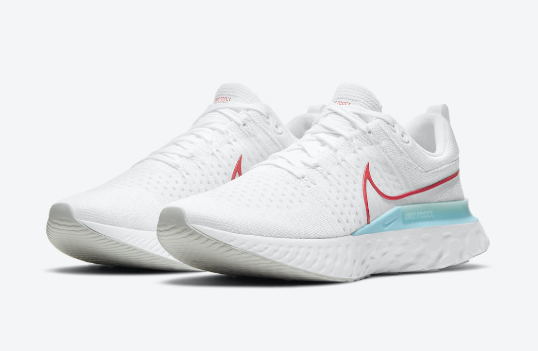 Nike React Infinity Run Flyknit 2 White Glacier Ice Photon Dust Chile Red CT2357-102 Release Date