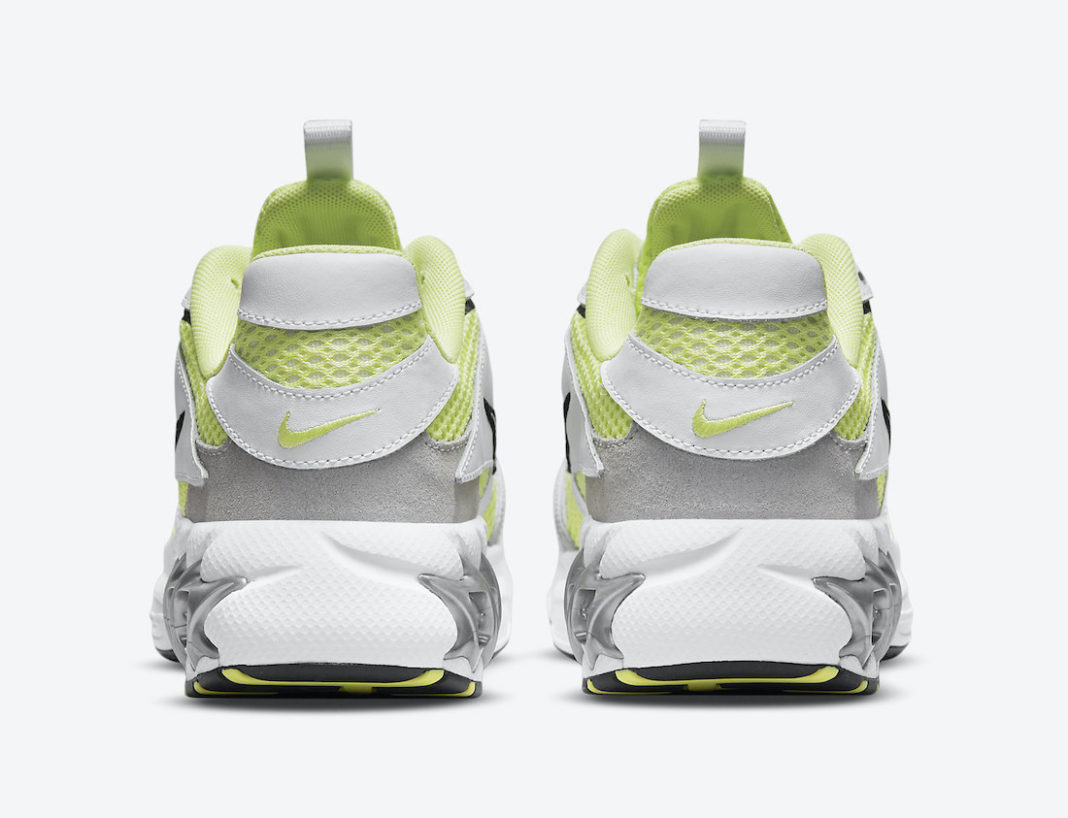 nike zoom air fire trainers in white grey and yellow