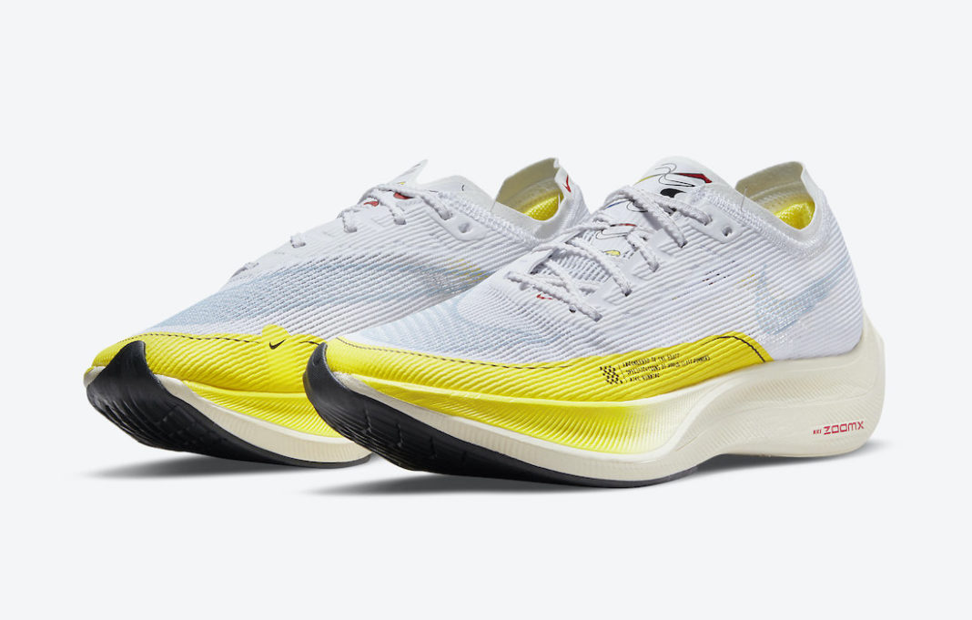 Nike ZoomX VaporFly NEXT 2 White Yellow DM9056-100 Release Date