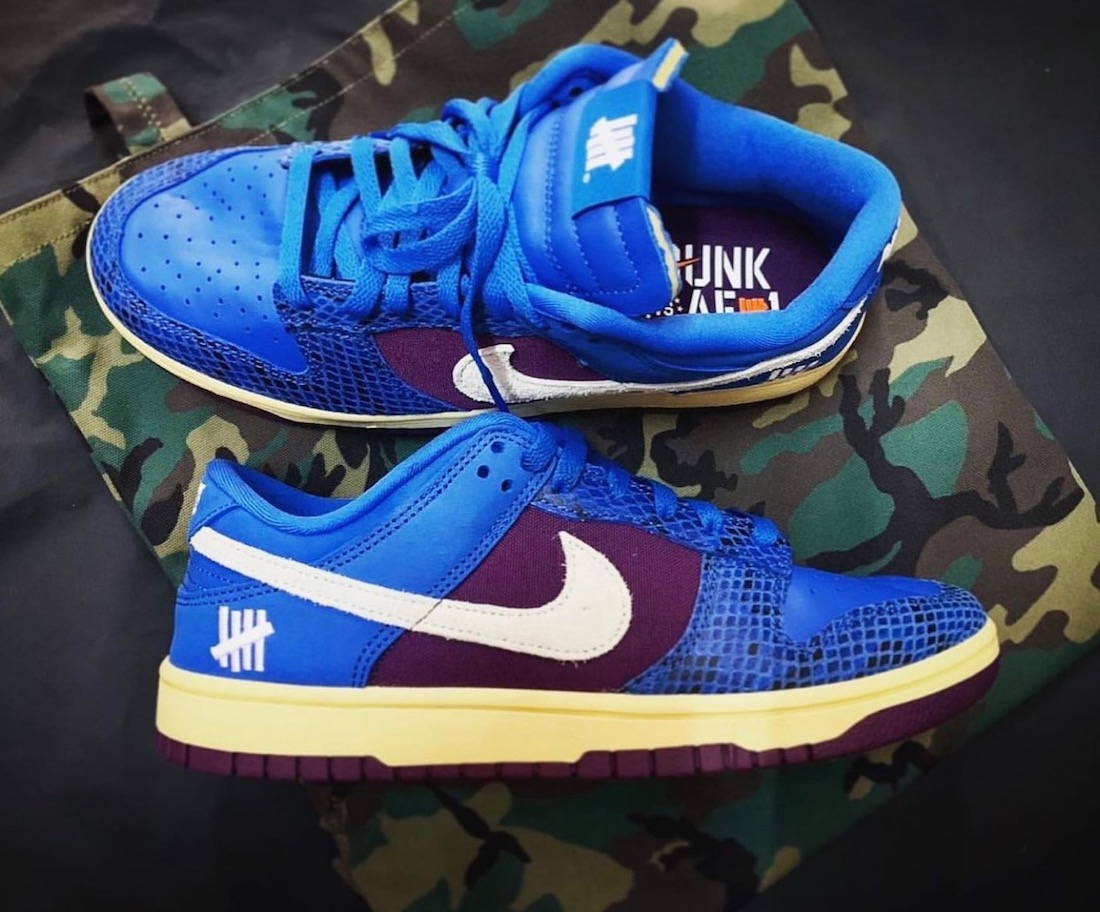 Undefeated Nike Dunk Low Blue Purple Dunk vs AF-1 Release Date