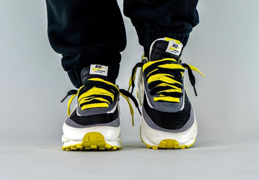 Undercover Sacai Nike LDWaffle Bright Citron DJ4877-001 On-Feet