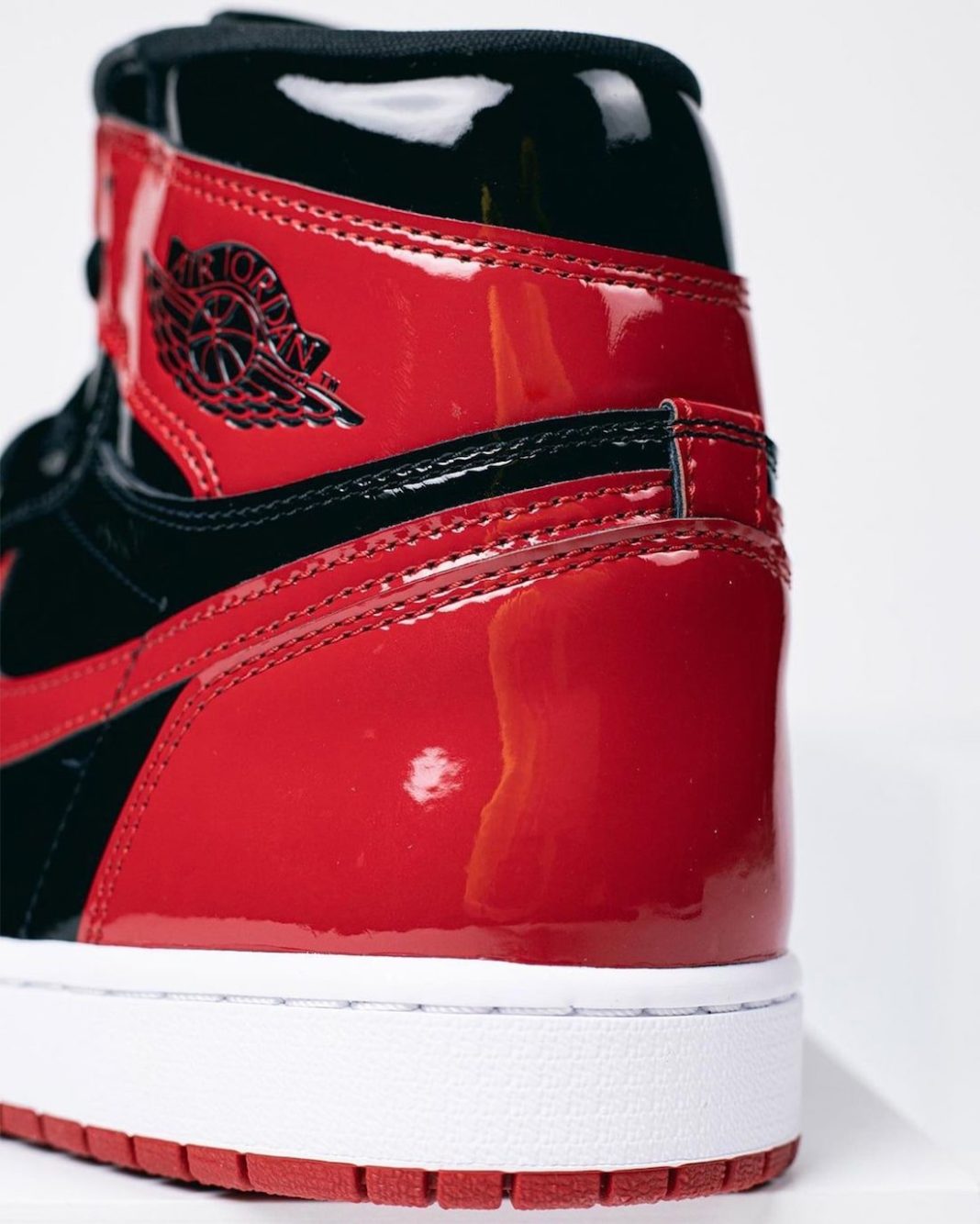 red and white patent leather jordan 1