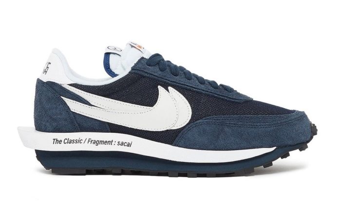 fragment x sacai x nike ldwaffle blackened blue mens