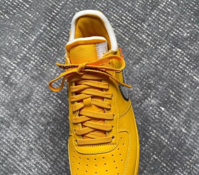university gold off white air force ones