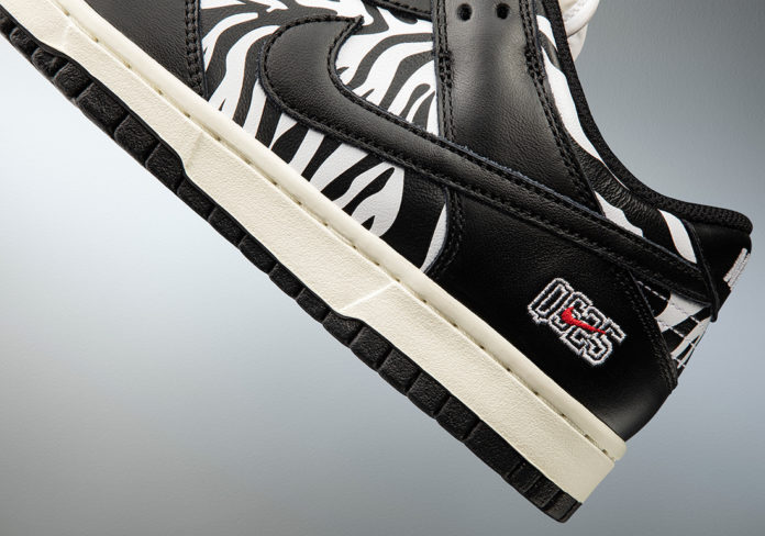 nike sb dunk low og qs quartersnacks zebra