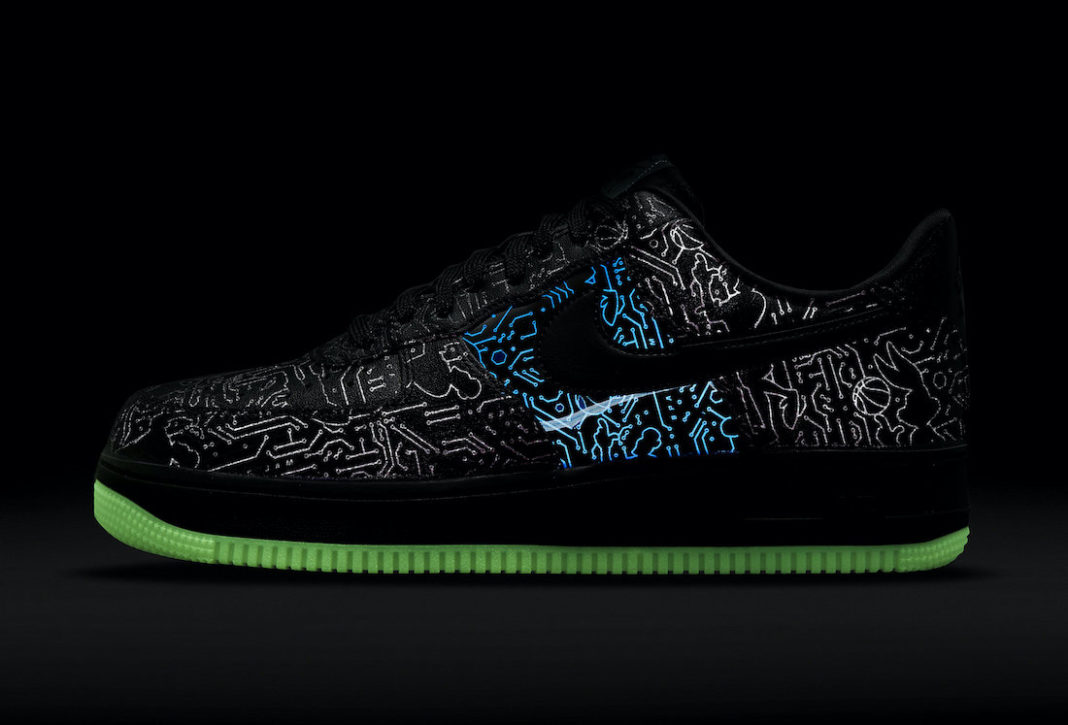 Space Jam Nike Air Force 1 Low Computer Chip DH5354 001 Release Date 10 1068x725