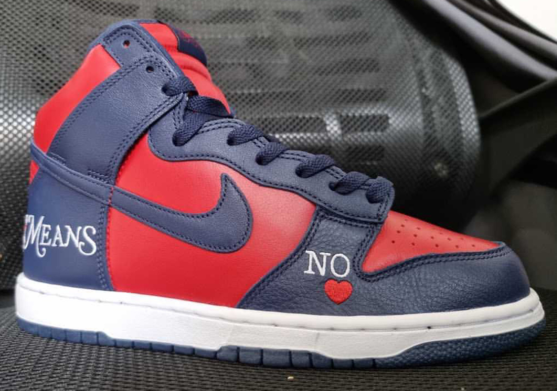 Supreme Nike SB Dunk High Navy Red Release Date