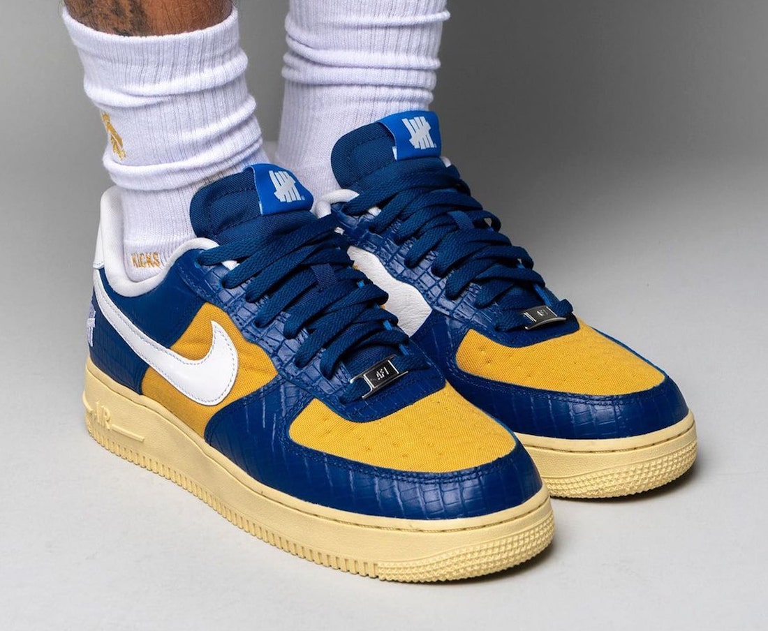 Undefeated Nike Air Force 1 Low Blue DM8462-400 Release Date On-Feet