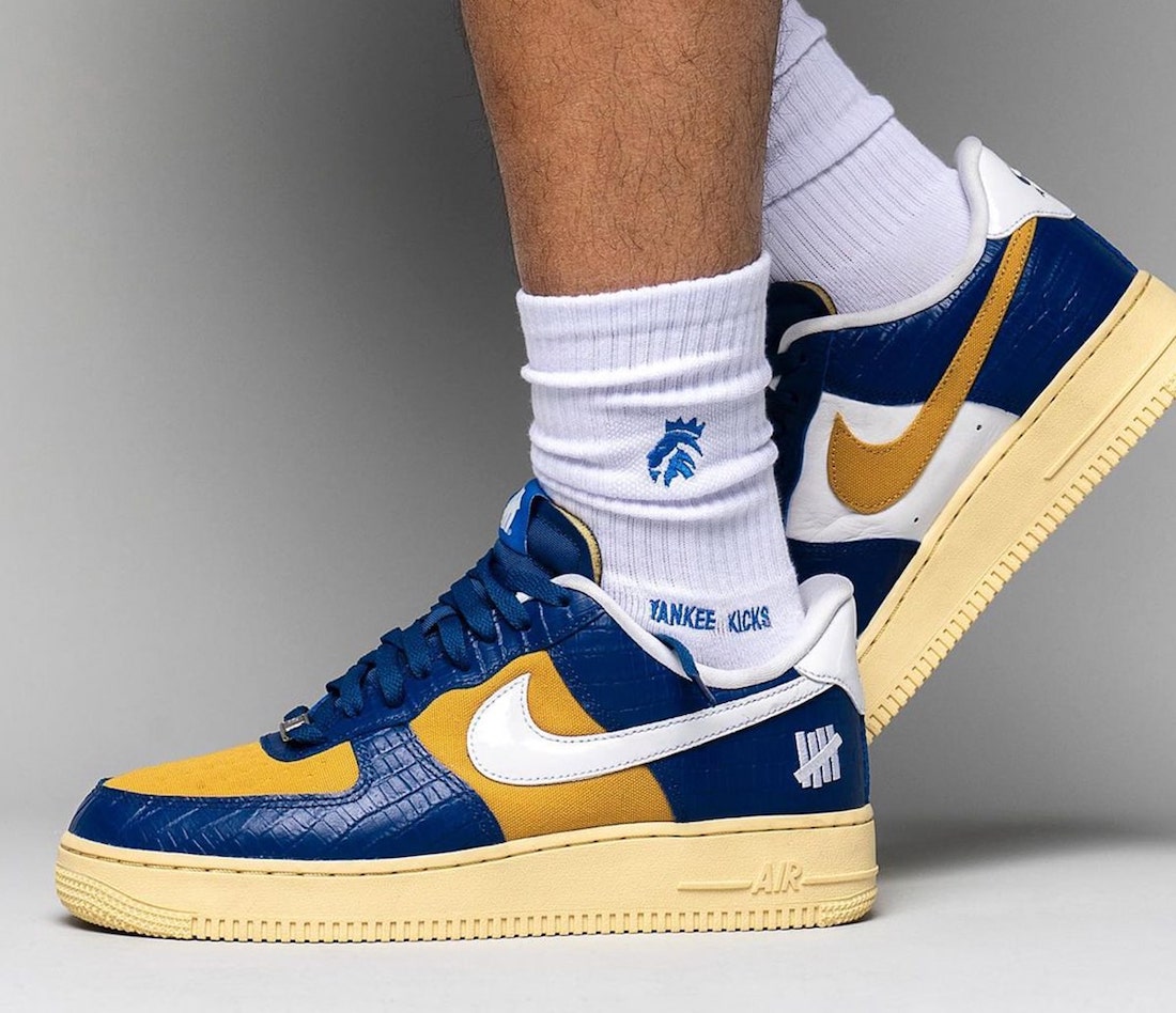 Undefeated Nike Air Force 1 Low Blue DM8462-400 Release Date On-Feet