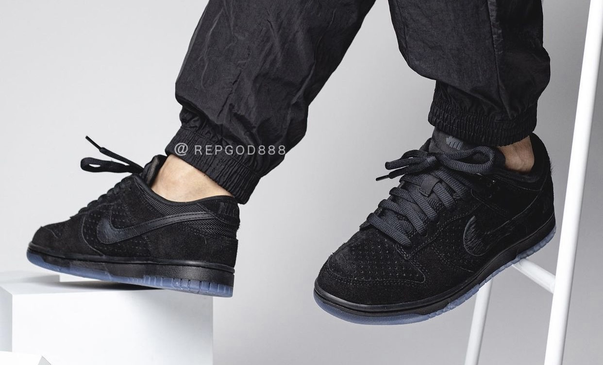 Undefeated Nike Dunk Low Black DO9329-001 Release Date On-Feet