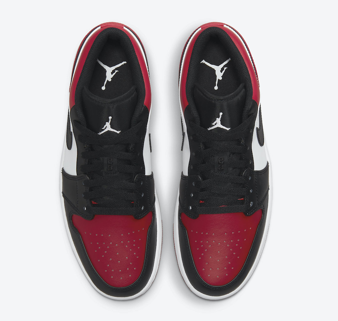 Air Jordan 1 Low Bred Toe 553558-612 Release Date