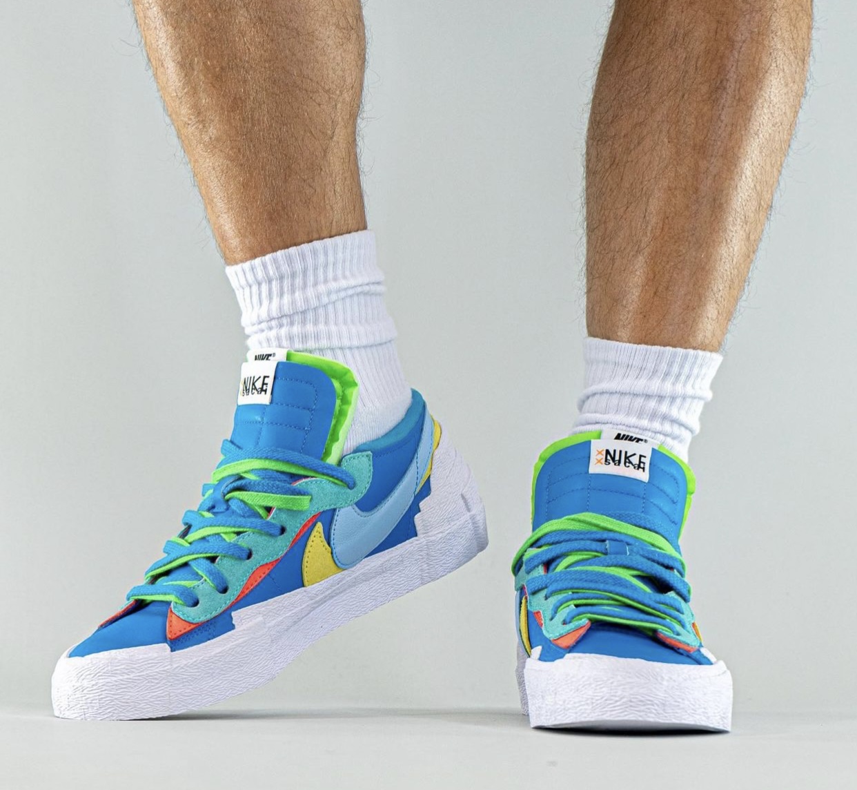 Kaws Sacai Nike Blazer Low DM7901-400 On-Feet