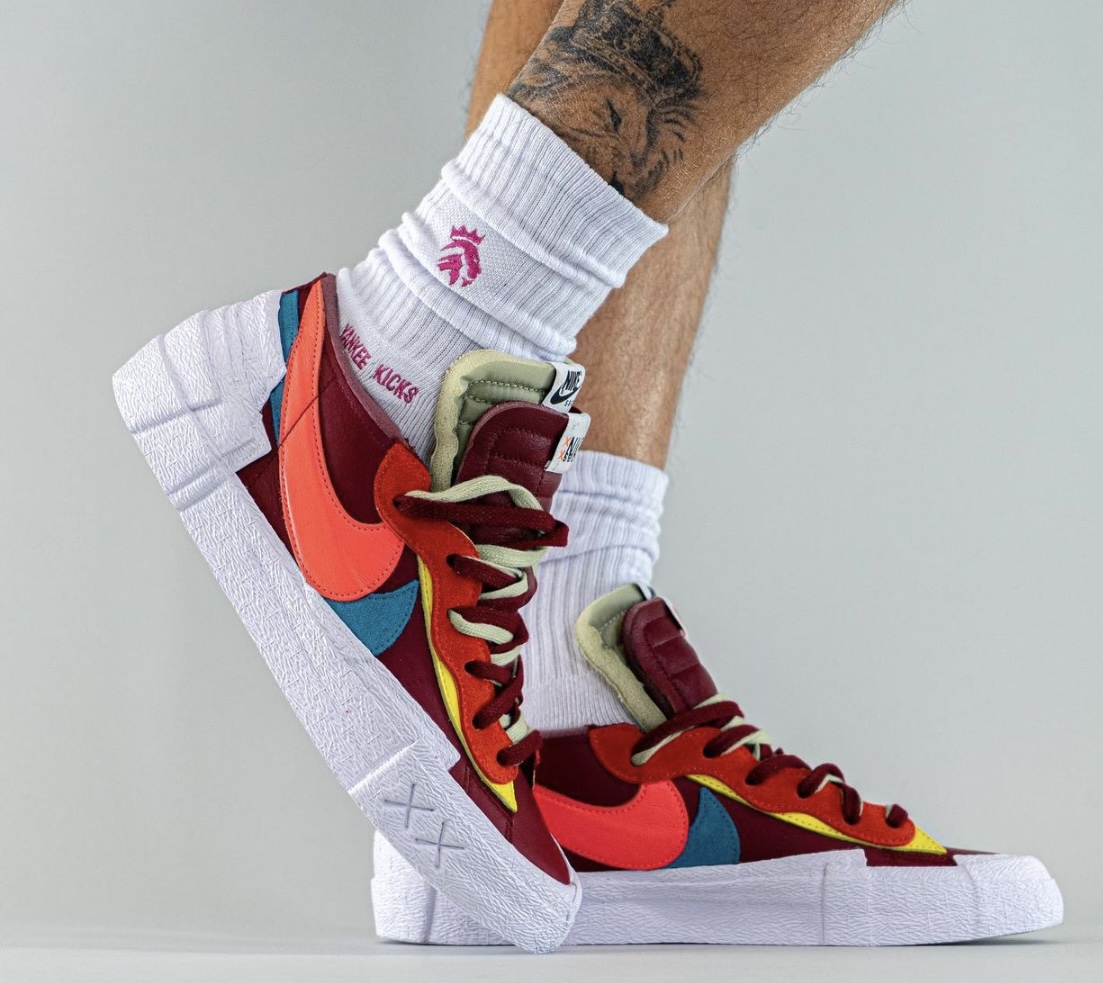 Kaws Sacai Nike Blazer Low DM7901-600 On-Feet