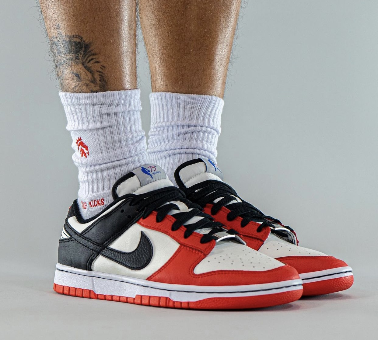 NBA Nike Dunk Low Chicago 75th Anniversary DD3363-100 On-Feet