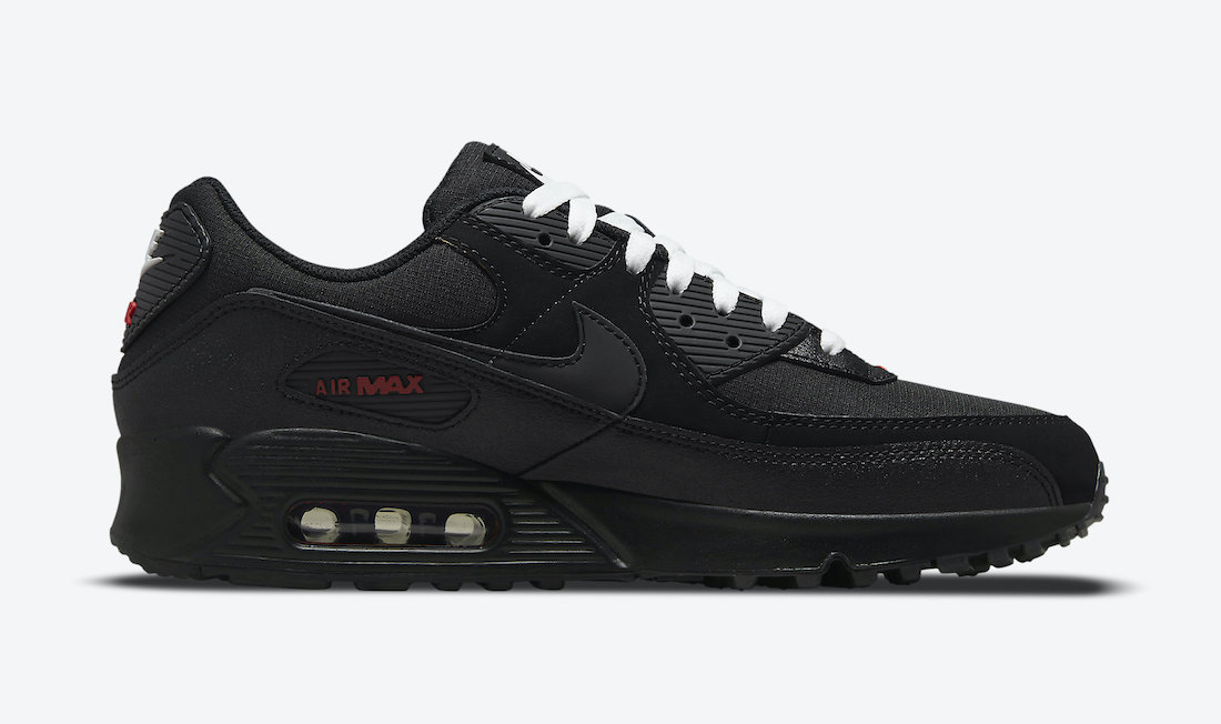 Nike Air Max 90 Black Sport Red DC9388-002 Release Date - SBD