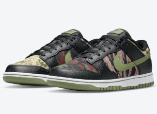 Nike Dunk Low Black Multi Camo DH0957-001 Release Date